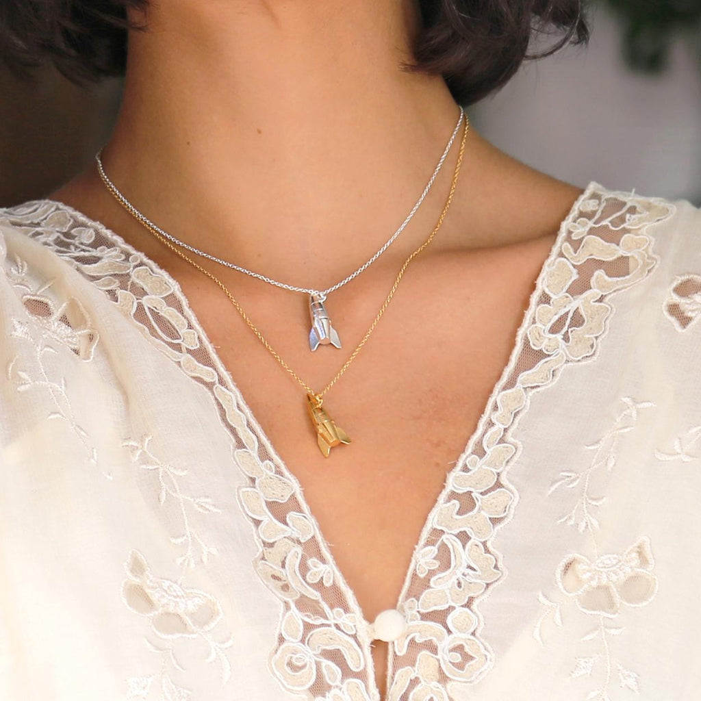 A.M. Rocket Locket Necklace Silver
