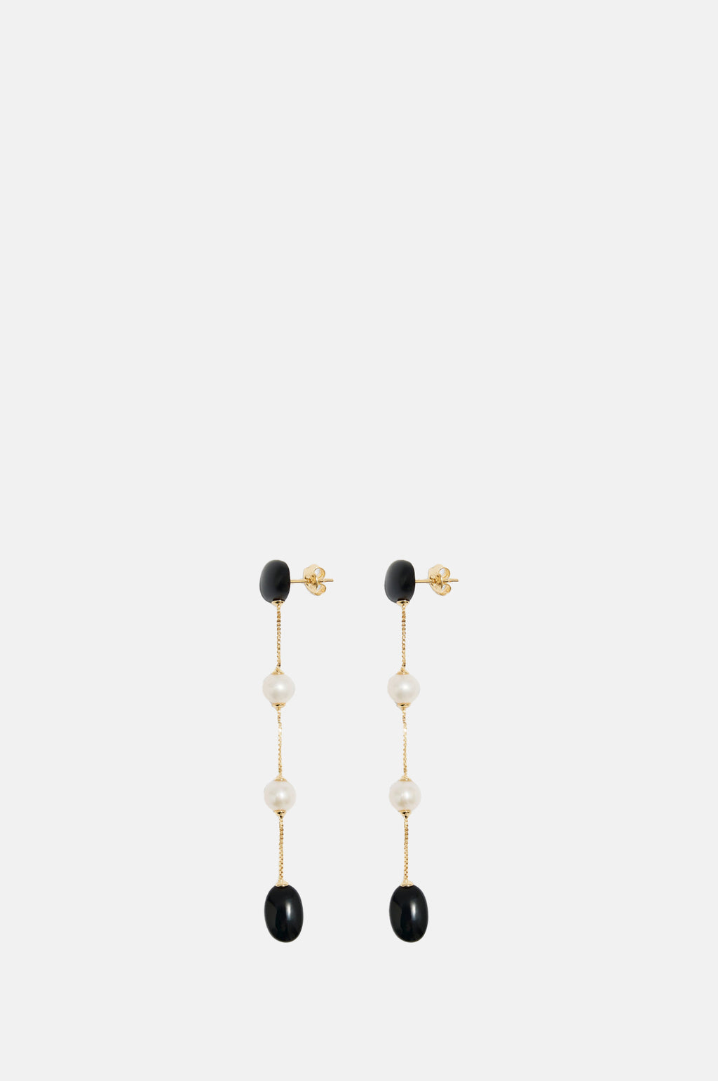 Ragbag Dualism Long Gold Earrings.