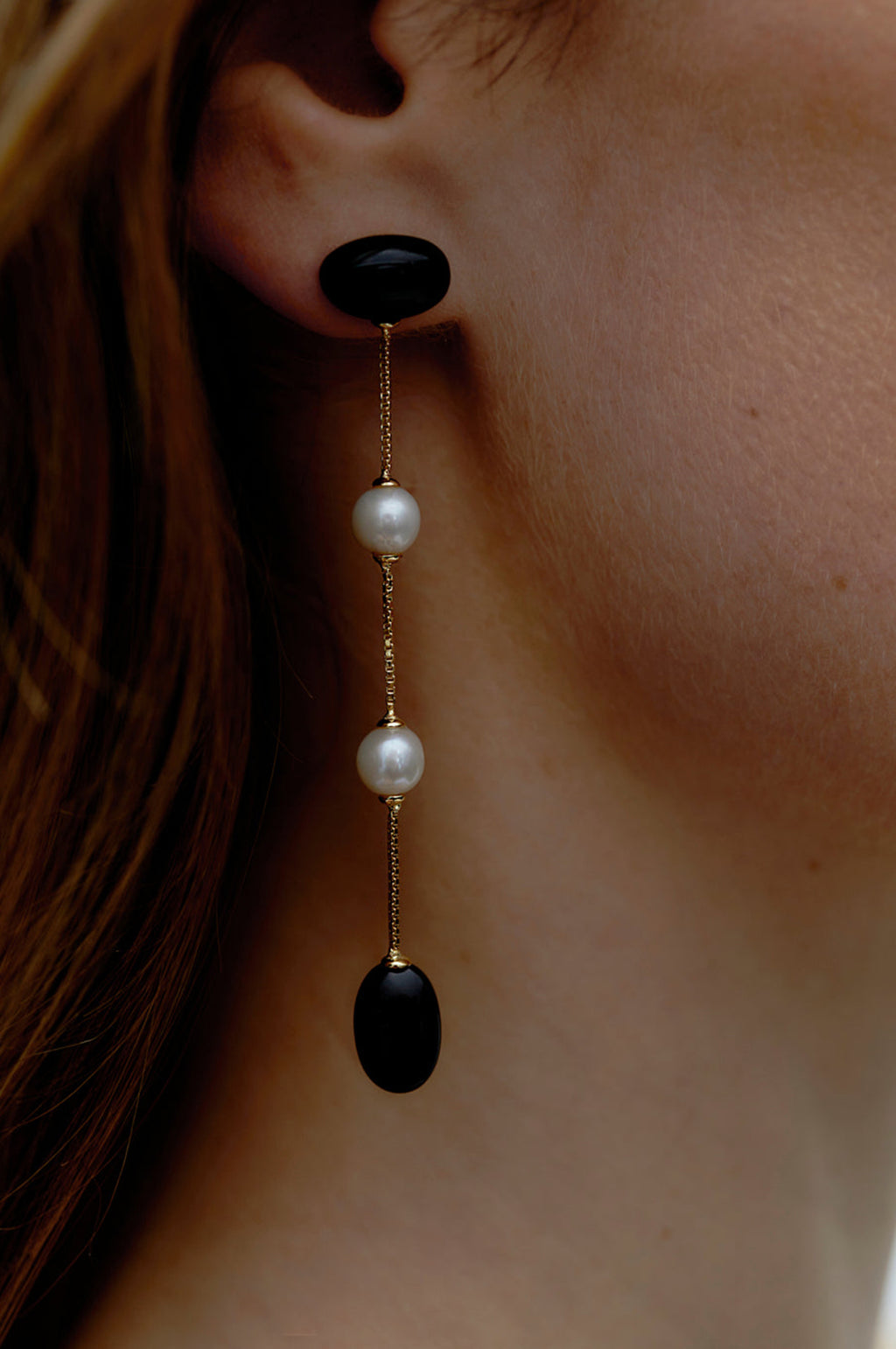 Dualism Long Gold Earrings