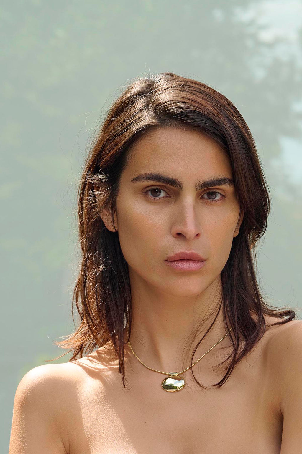 Reflection Pendant Gold Necklace