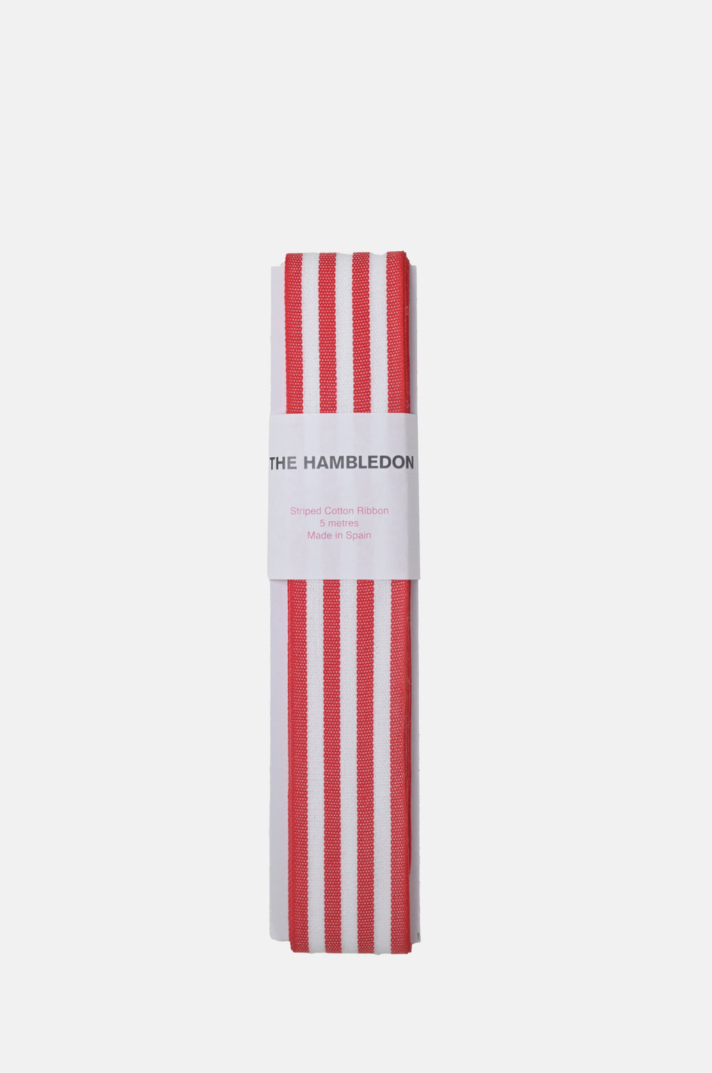 Red Cotton Stripe Ribbon 35mm x 5m.