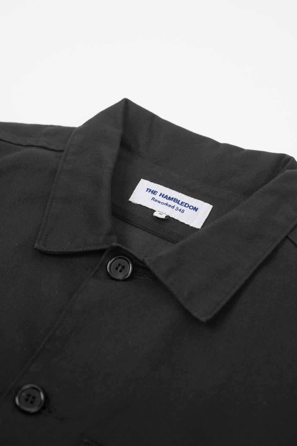 Barker Washed Herringbone Shirt Black