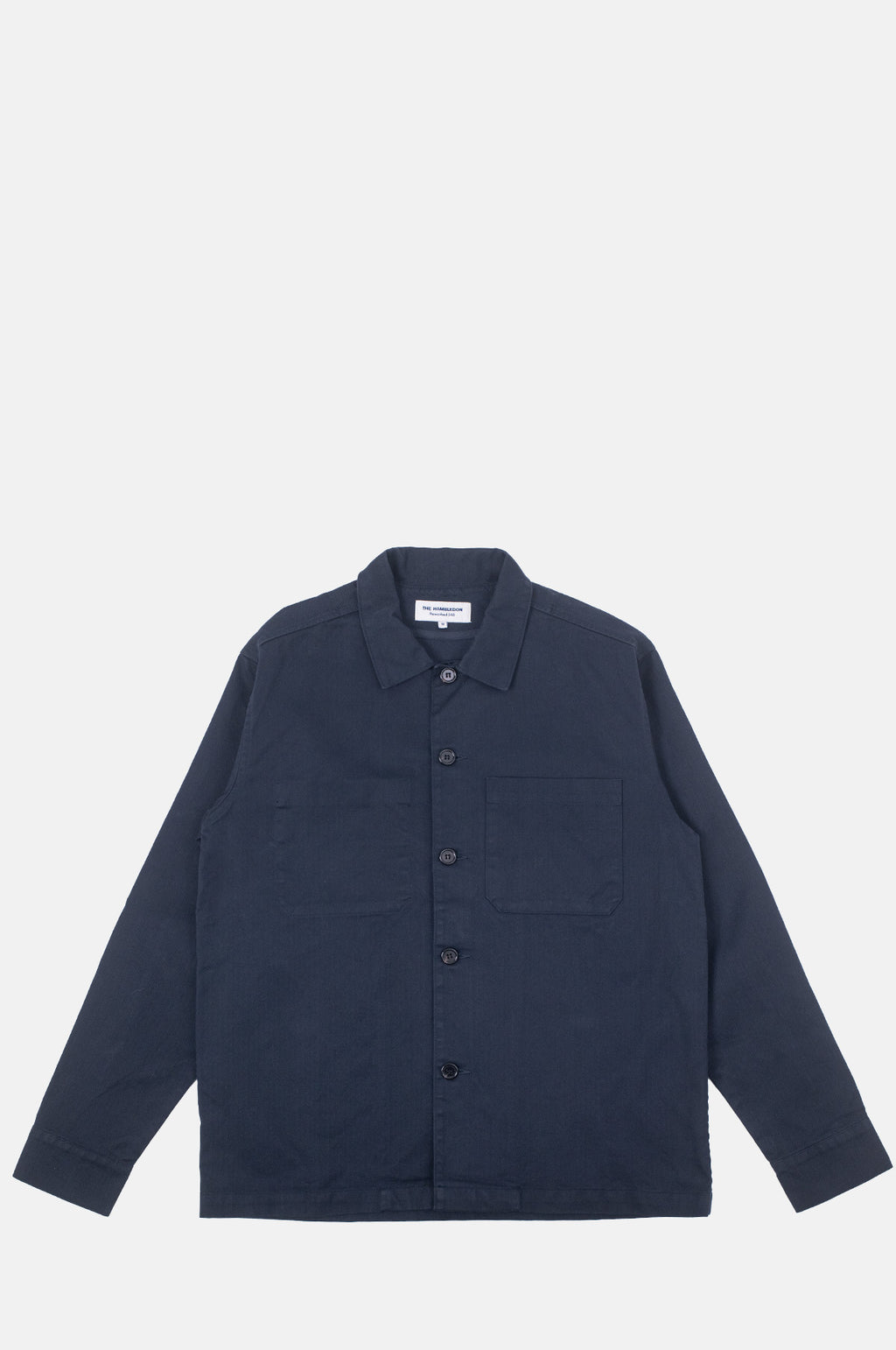 Reworked 348 Barker Washed Harringbone Shirt Navy.