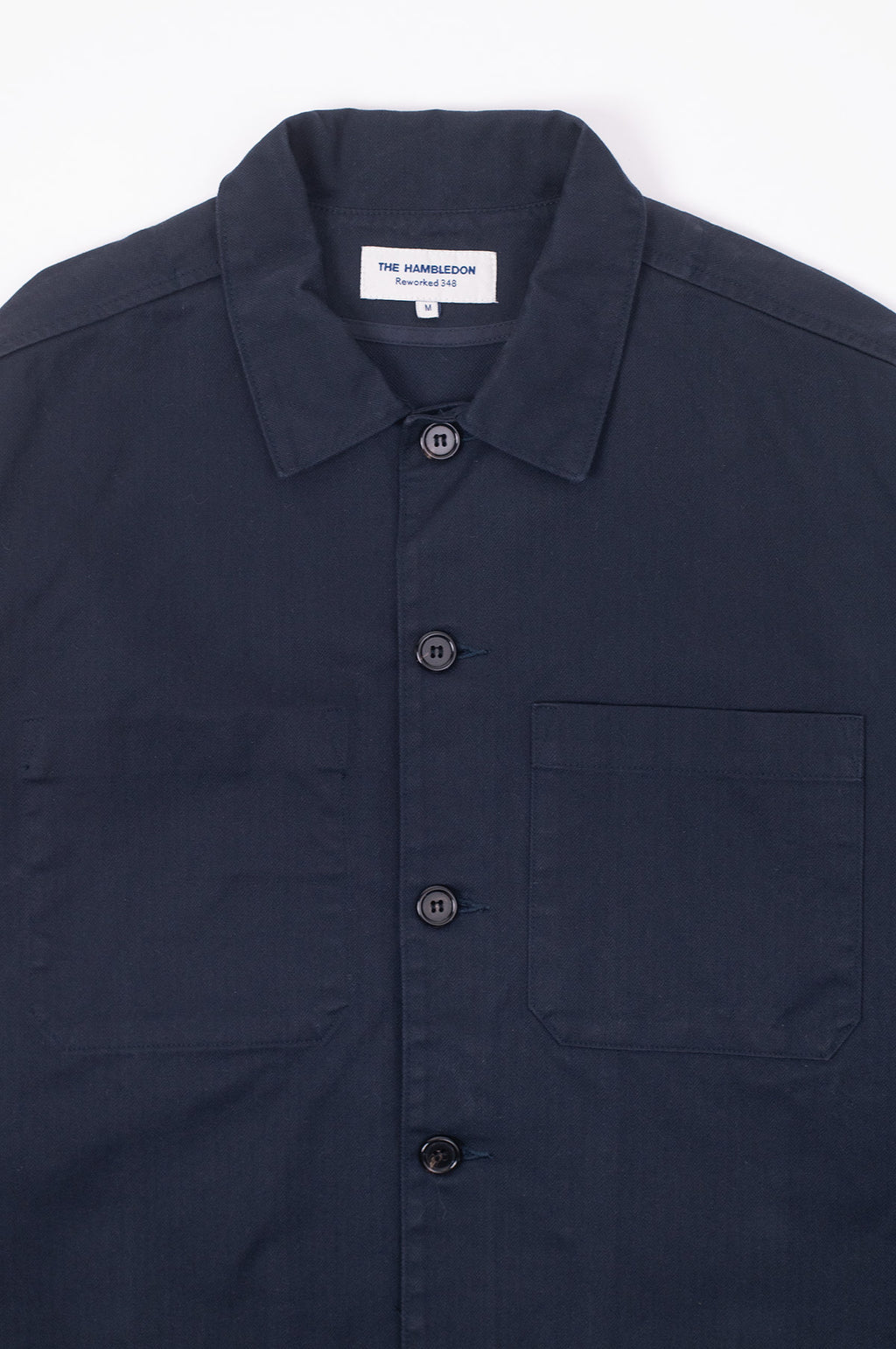 Barker Washed Herringbone Shirt Navy