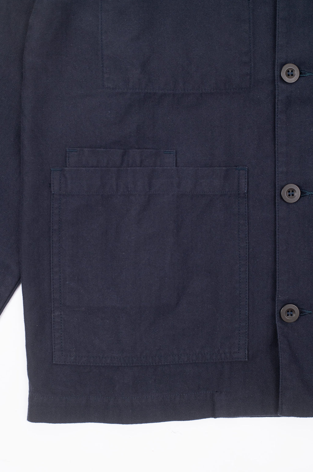 William Washed Herringbone Chore Jacket Navy