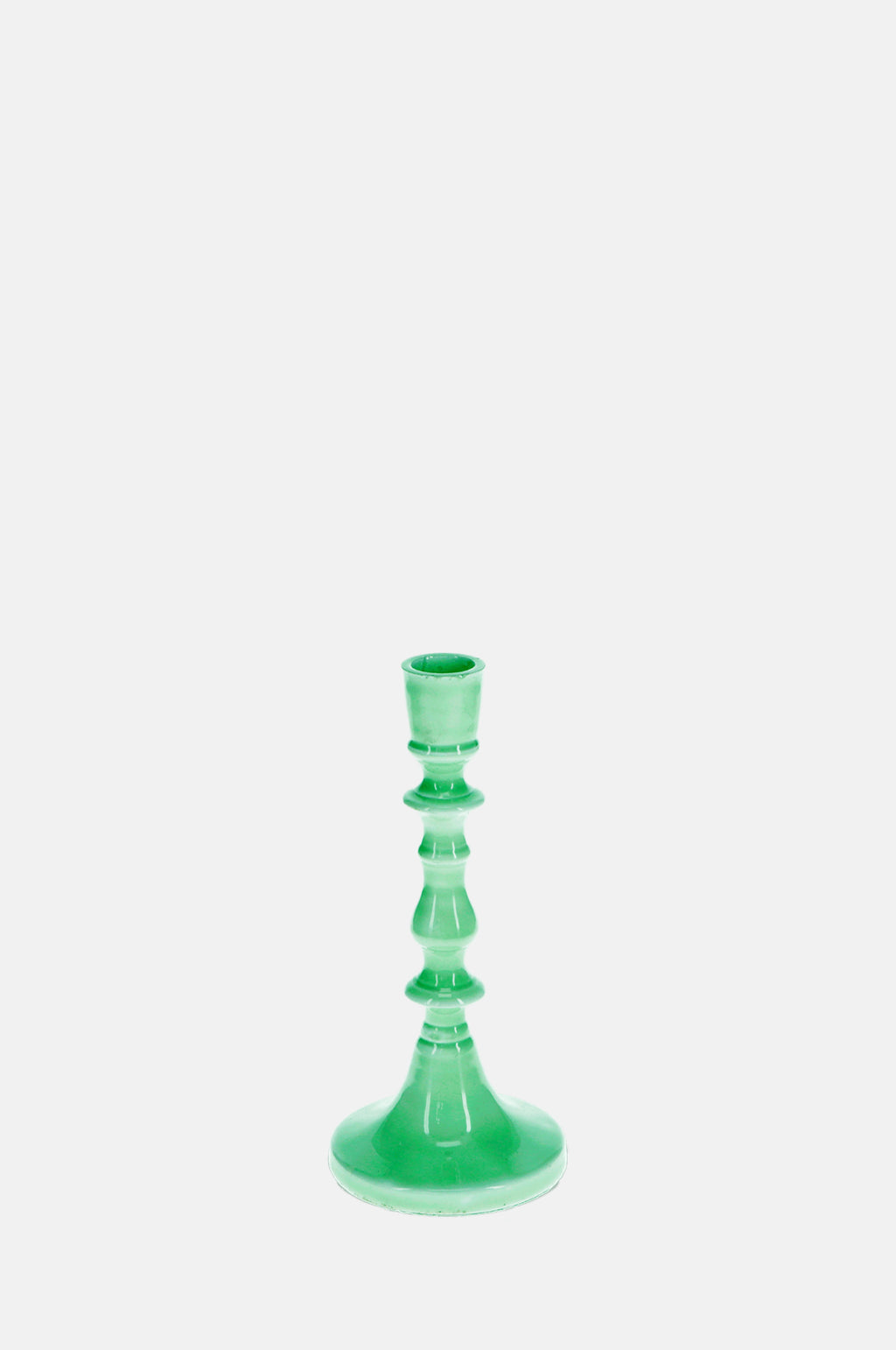 Rex Enamel Candlestick 19cm Green.