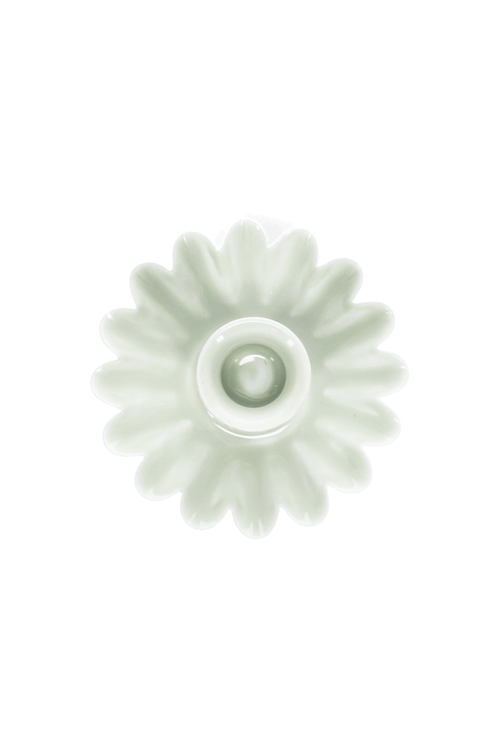 Enamel Cupped Flower Candle Holder Light Grey