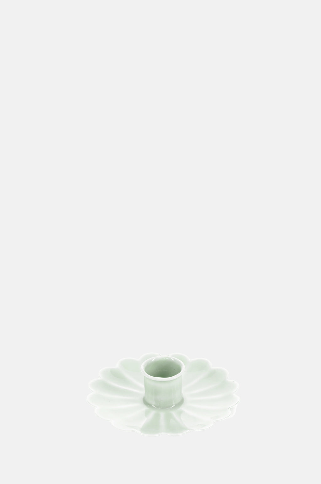 Rex London Enamel Flat Flower Candle Holder Light Grey.