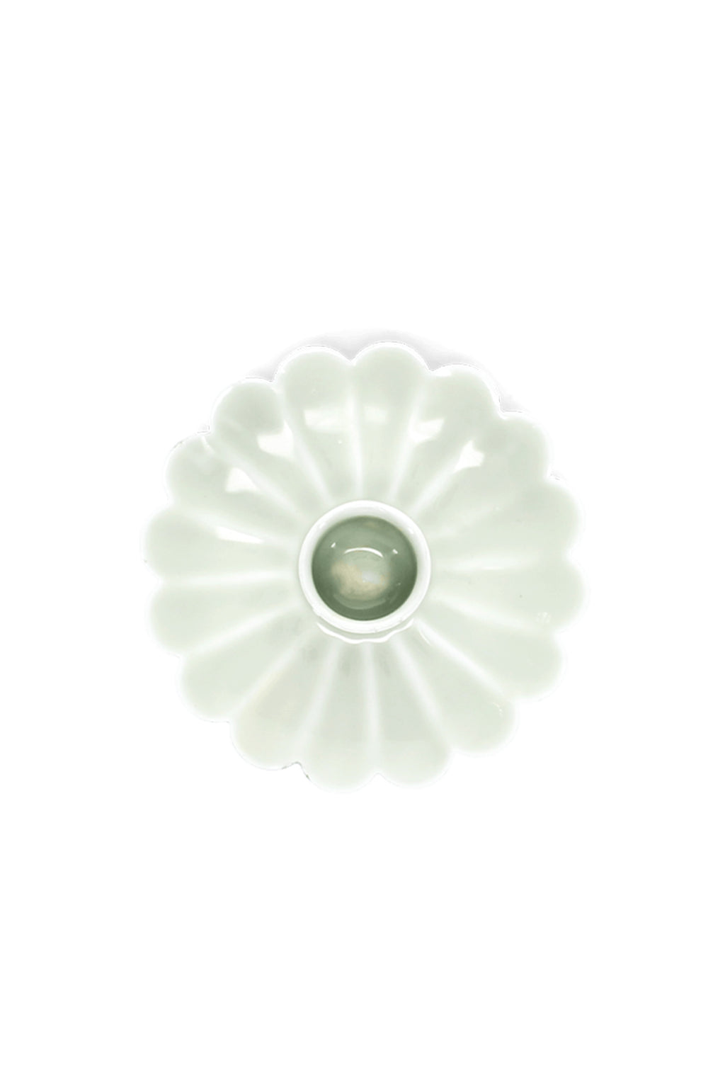 Enamel Flat Flower Candle Holder Light Grey
