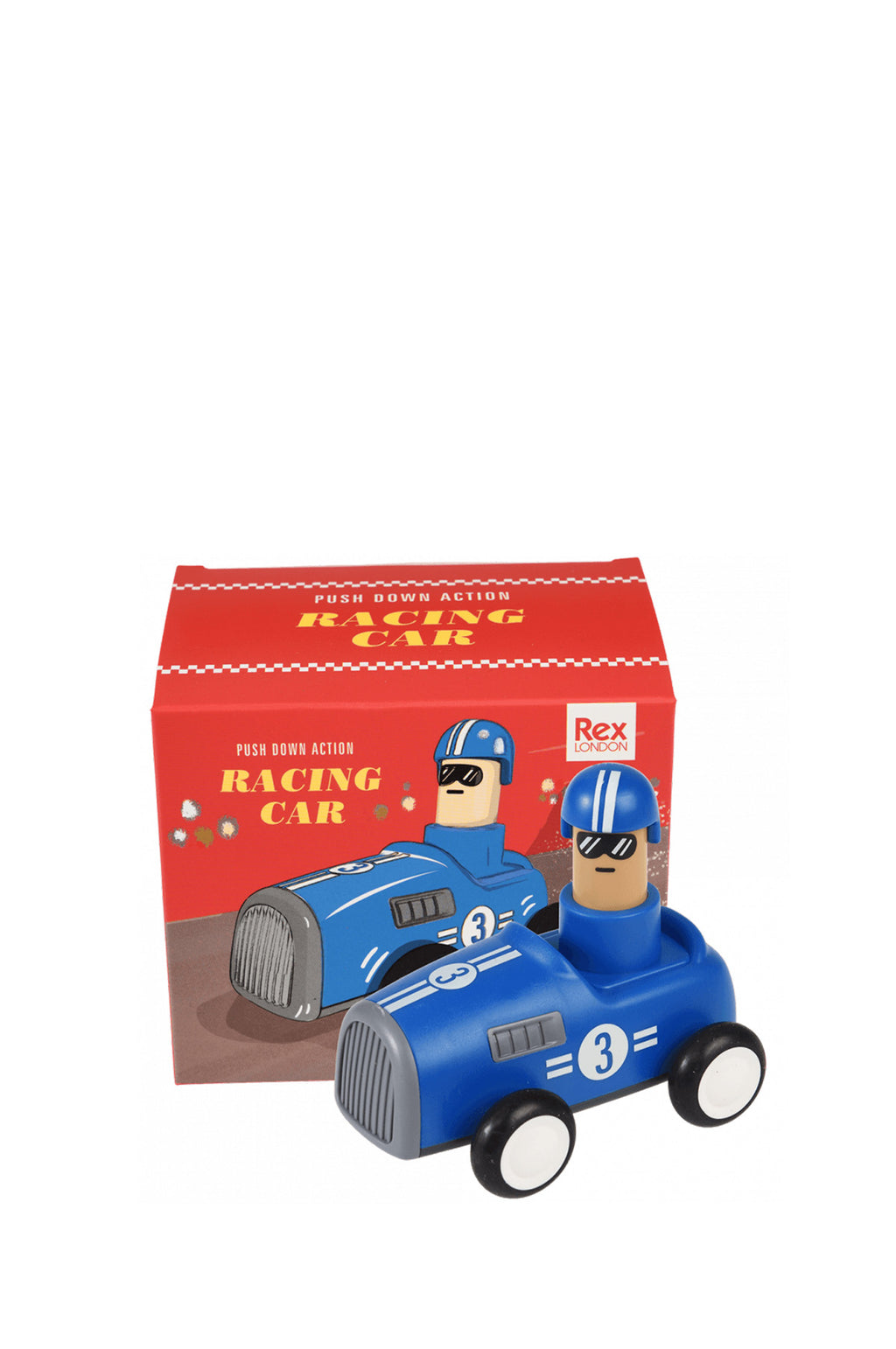 Push Down Action Racing Car Blue