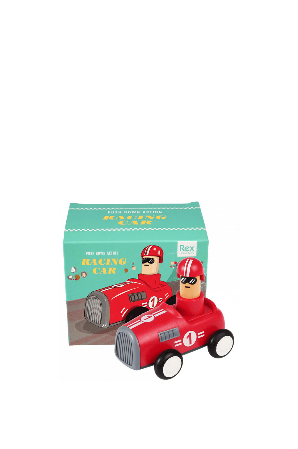 Push Down Action Racing Car Red