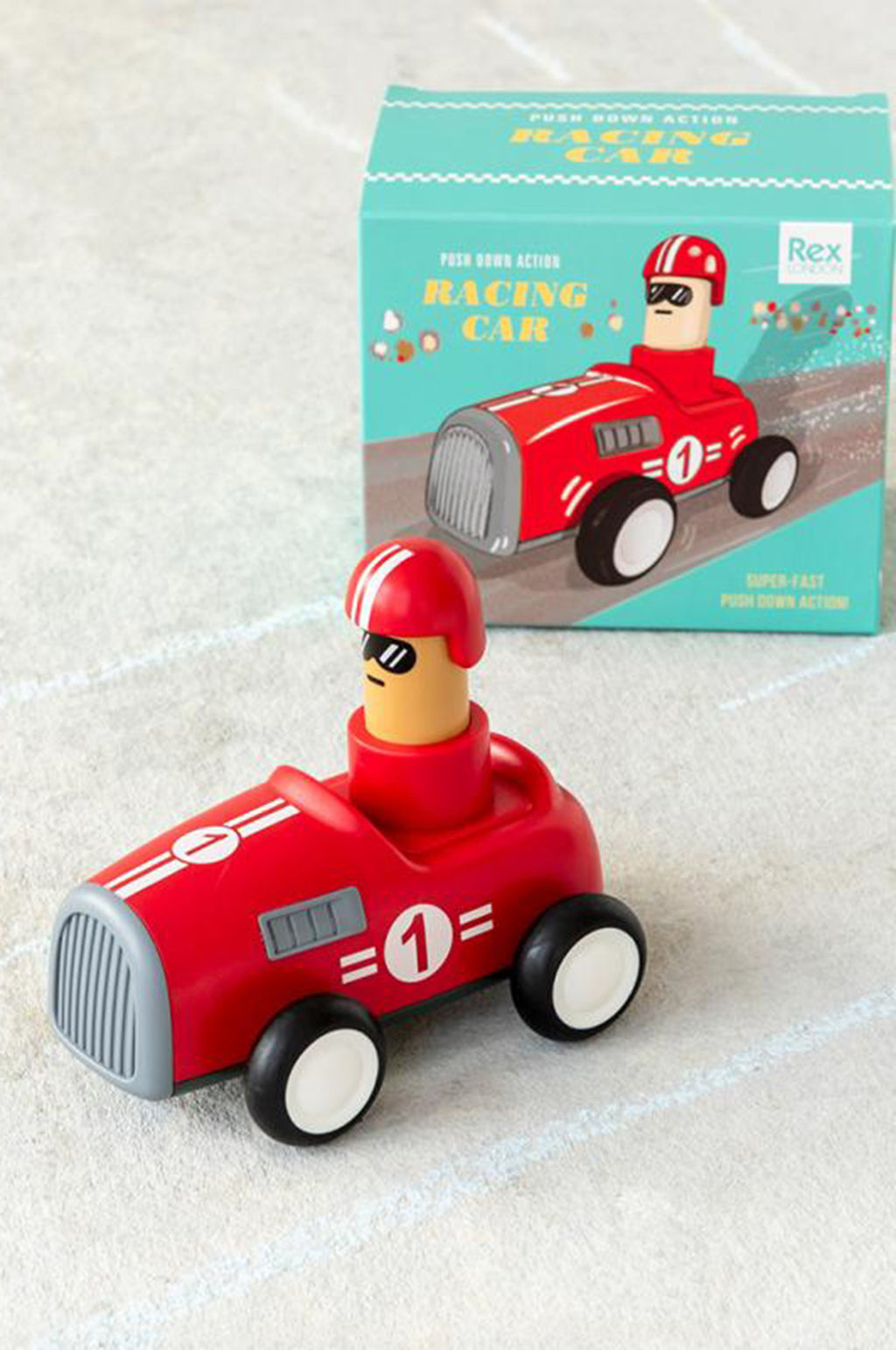 Push Down Action Racing Car Red