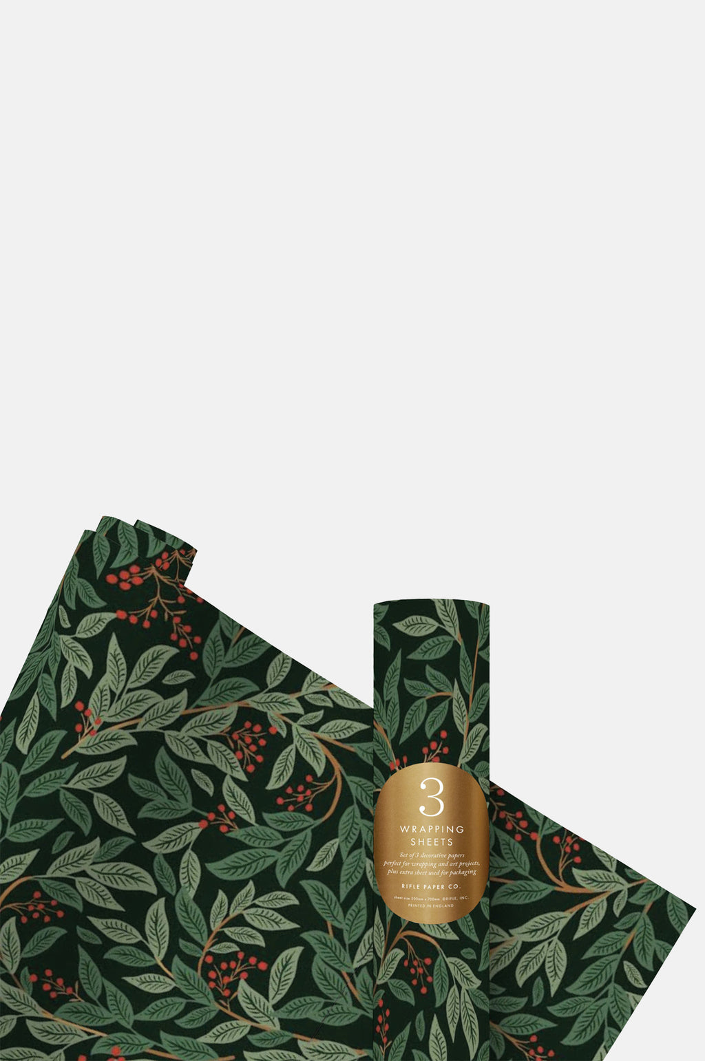 Rifle Paper Co Roll of 3 Willowberry Wrap.