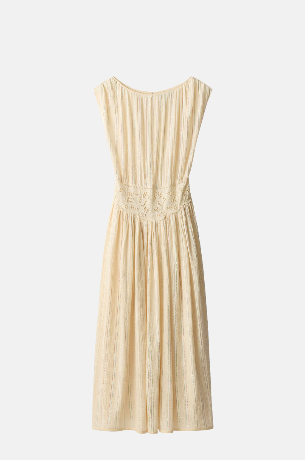 Rixo Alayah Dress Sienna Lace Embroidery Cream.