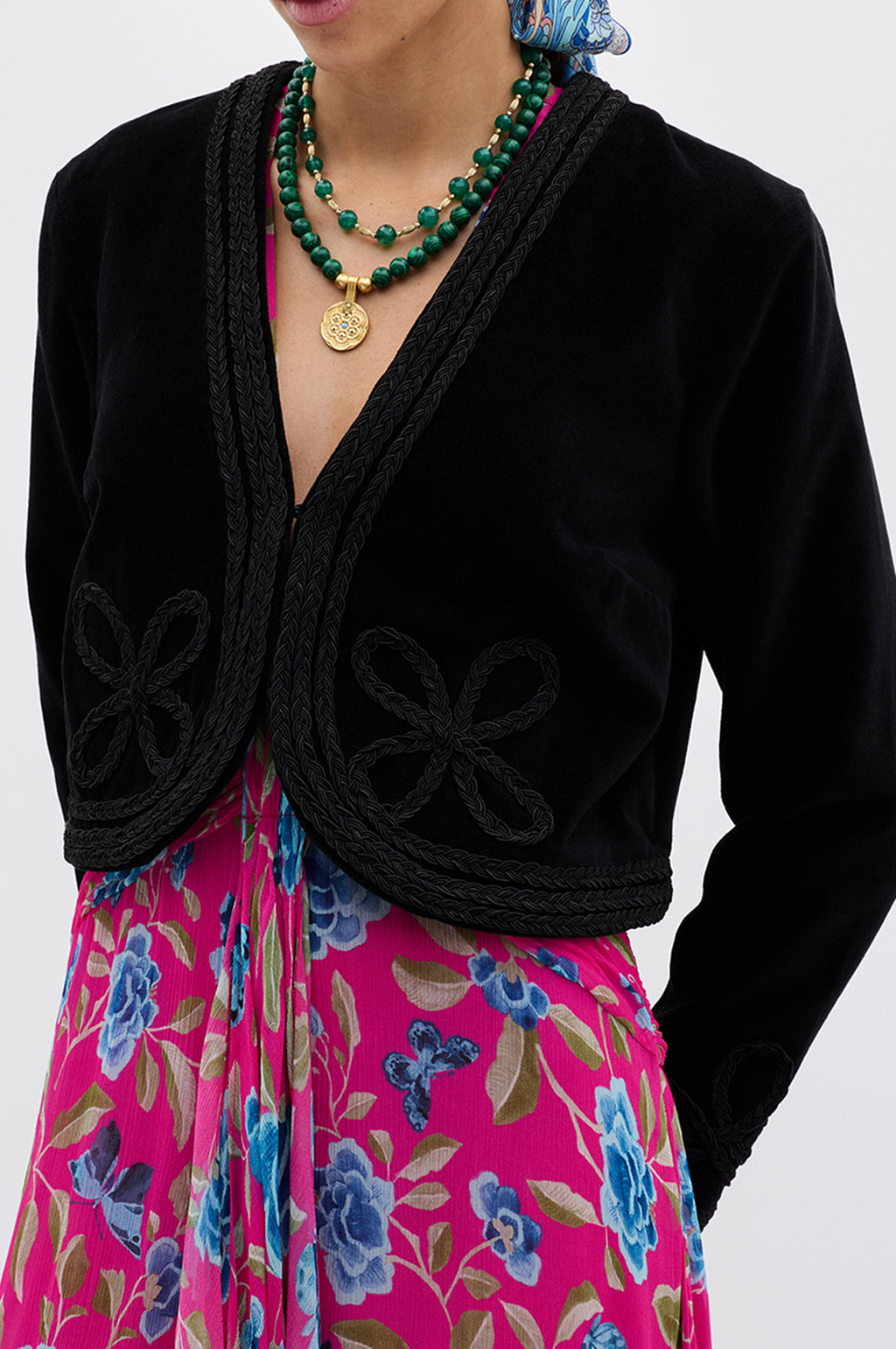 Kesia Jacket Clover Applique Black