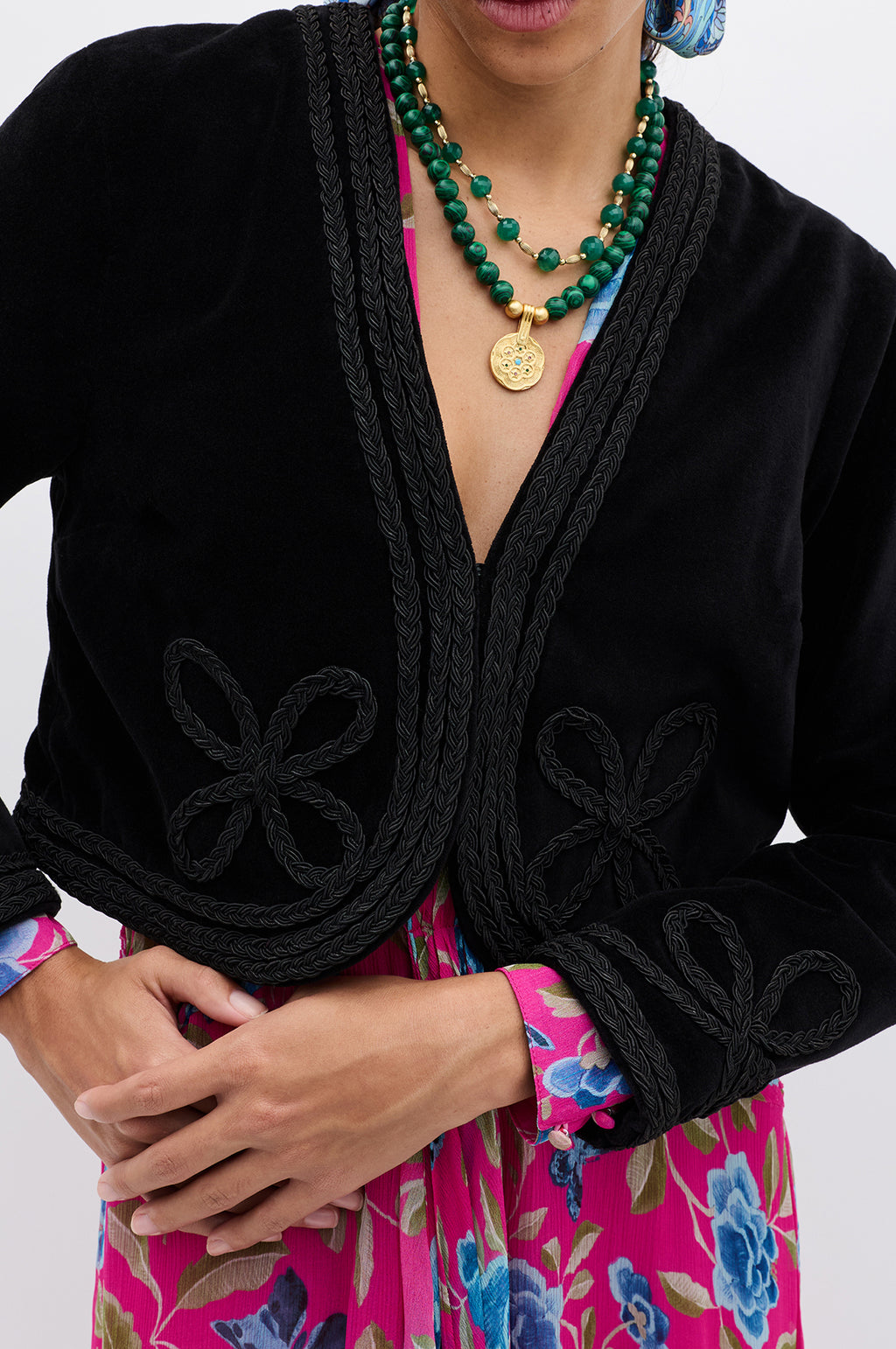 Kesia Jacket Clover Applique Black