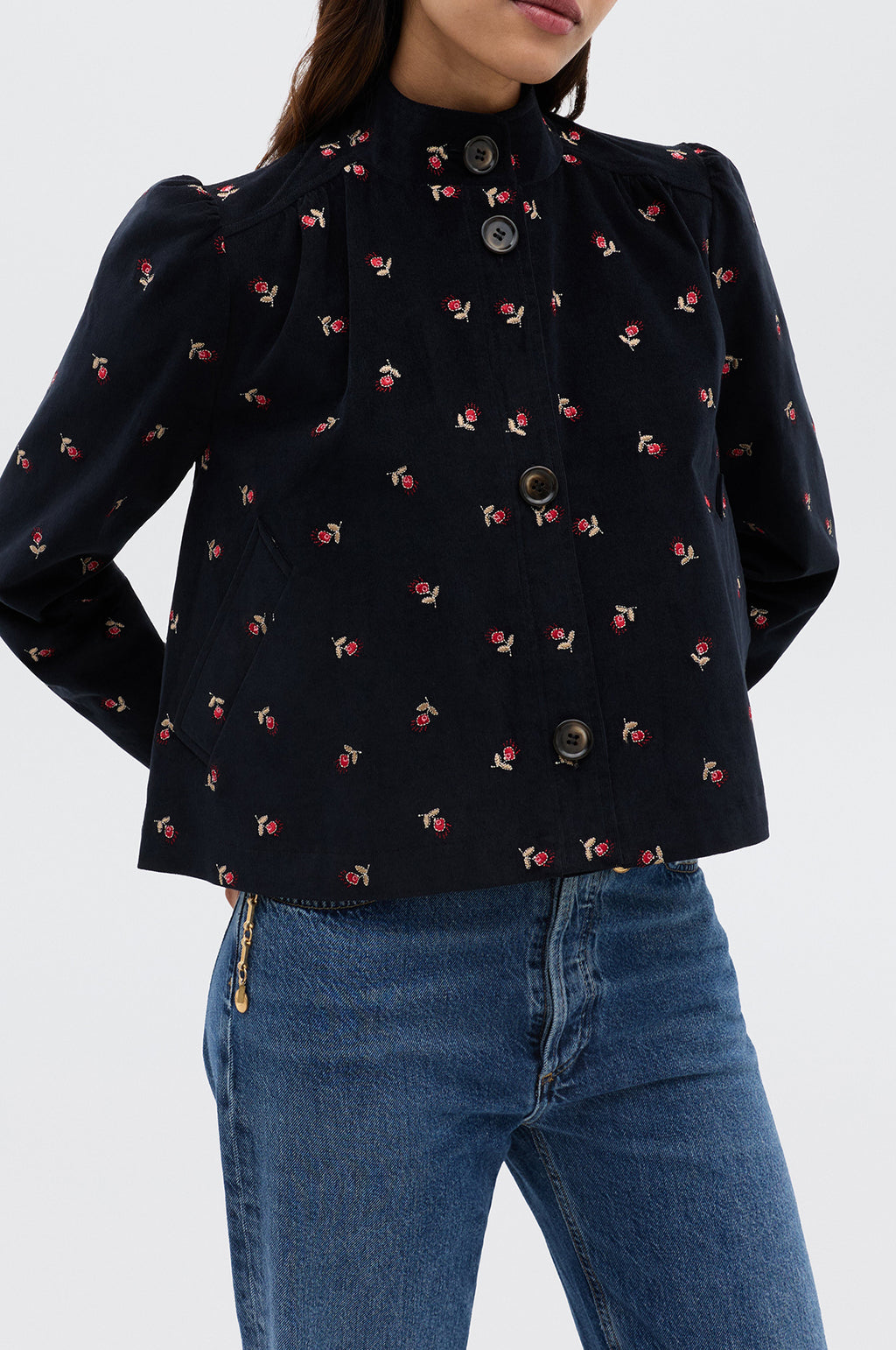 Nyla Jacket Dandy Embroidery Deep Navy