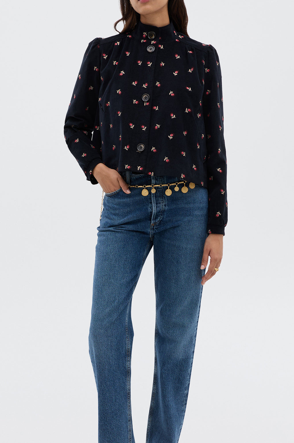 Nyla Jacket Dandy Embroidery Deep Navy