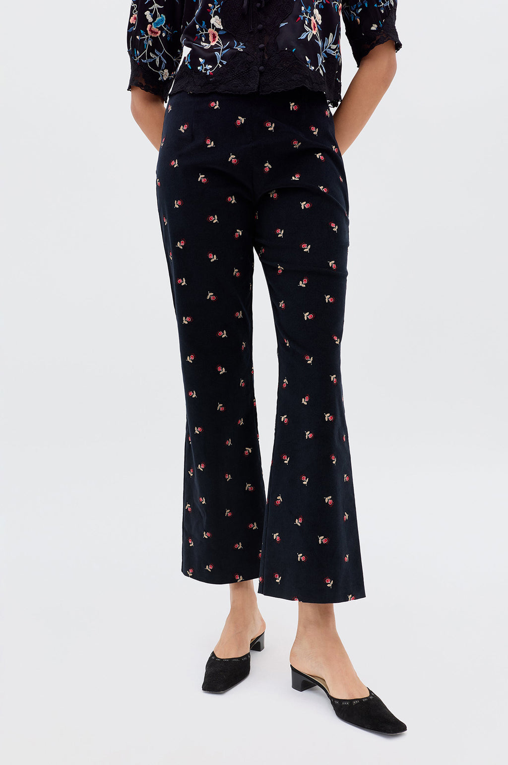 Olwen Trouser Dandy Embroidery Deep Navy