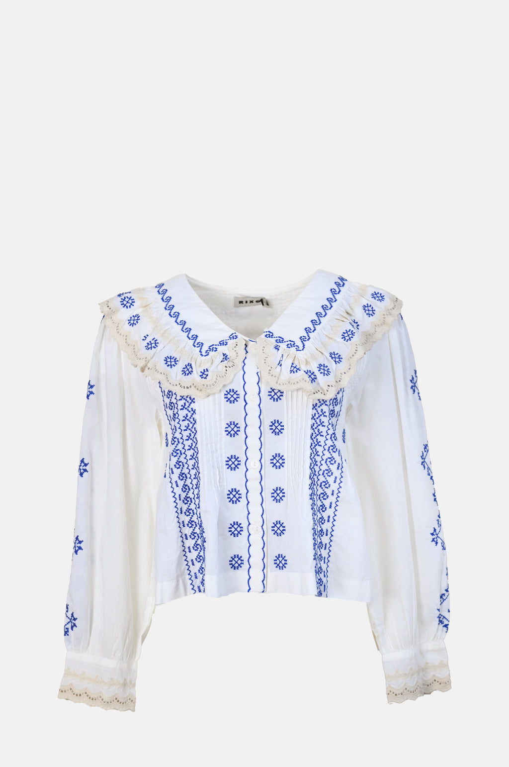 Rixo Percy Top Mila Embroidery Cream.