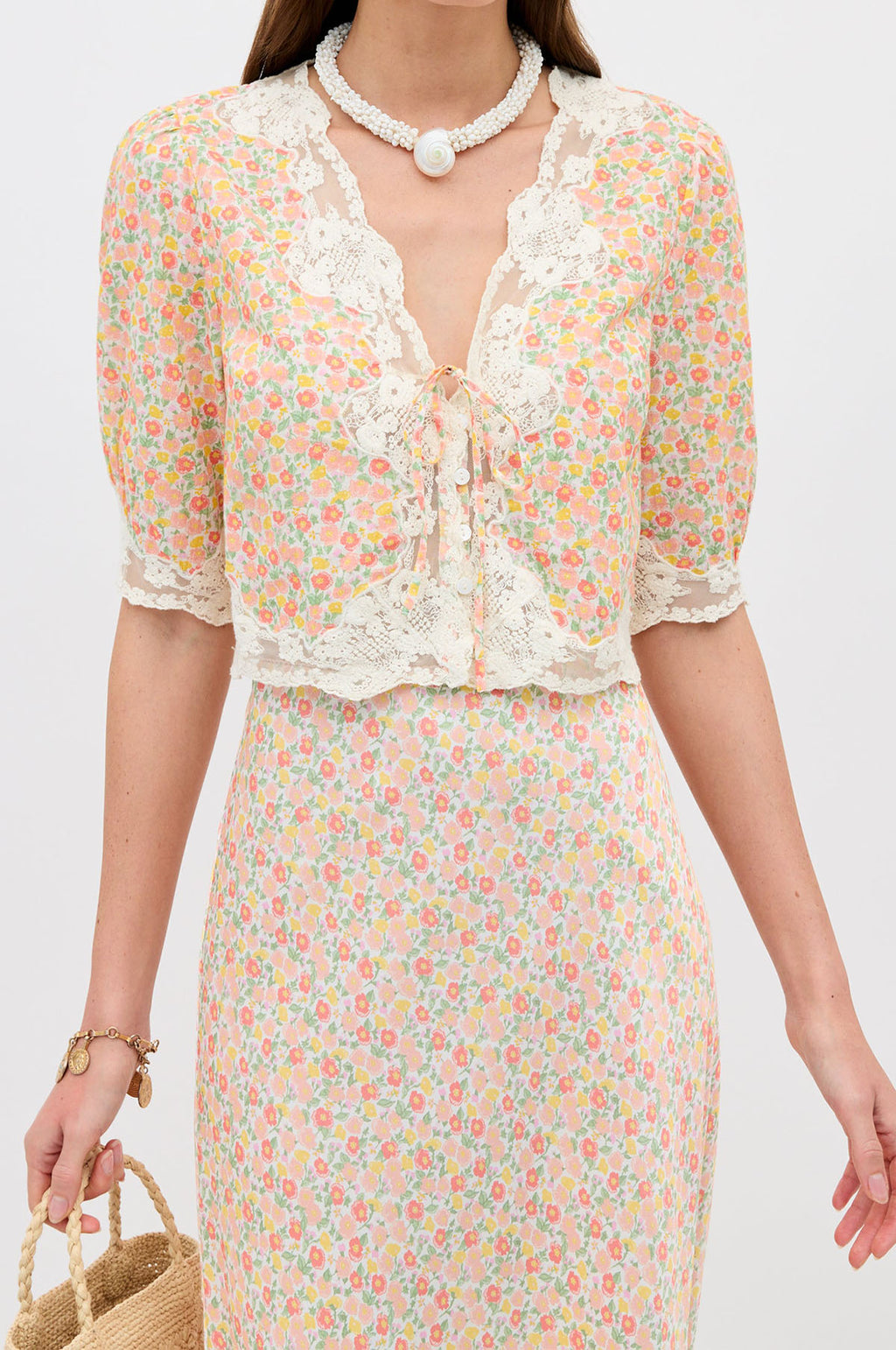 Ursula Top Katie Floral Cream