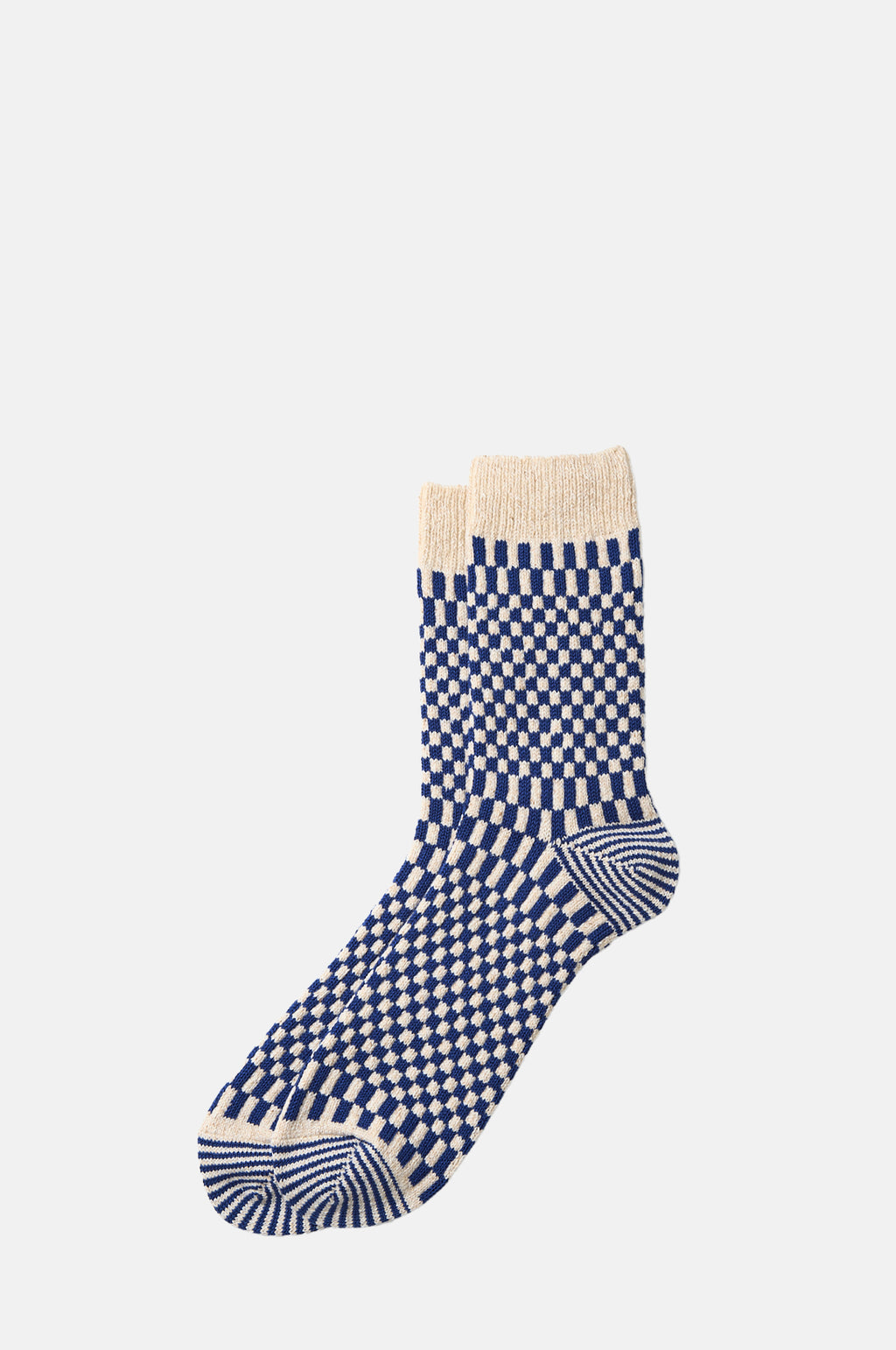 RoToTo Checkerboard Pattern Socks Blue.
