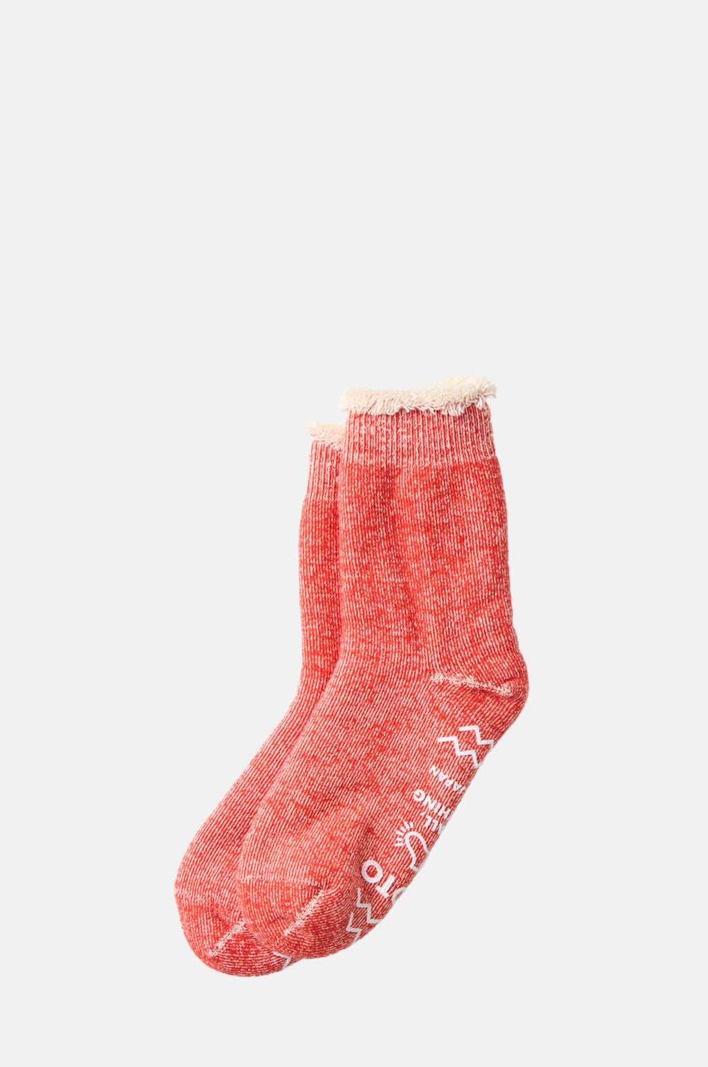 RoToTo Double Face Room Socks Shaggy Pile Red.