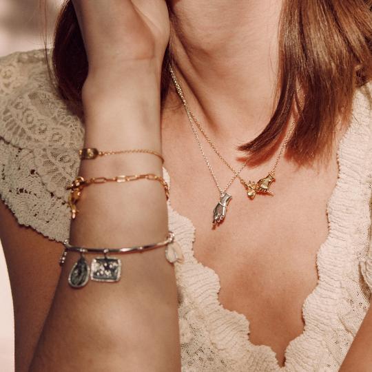 A.M. Gift of Flowers Inline Necklace Gold