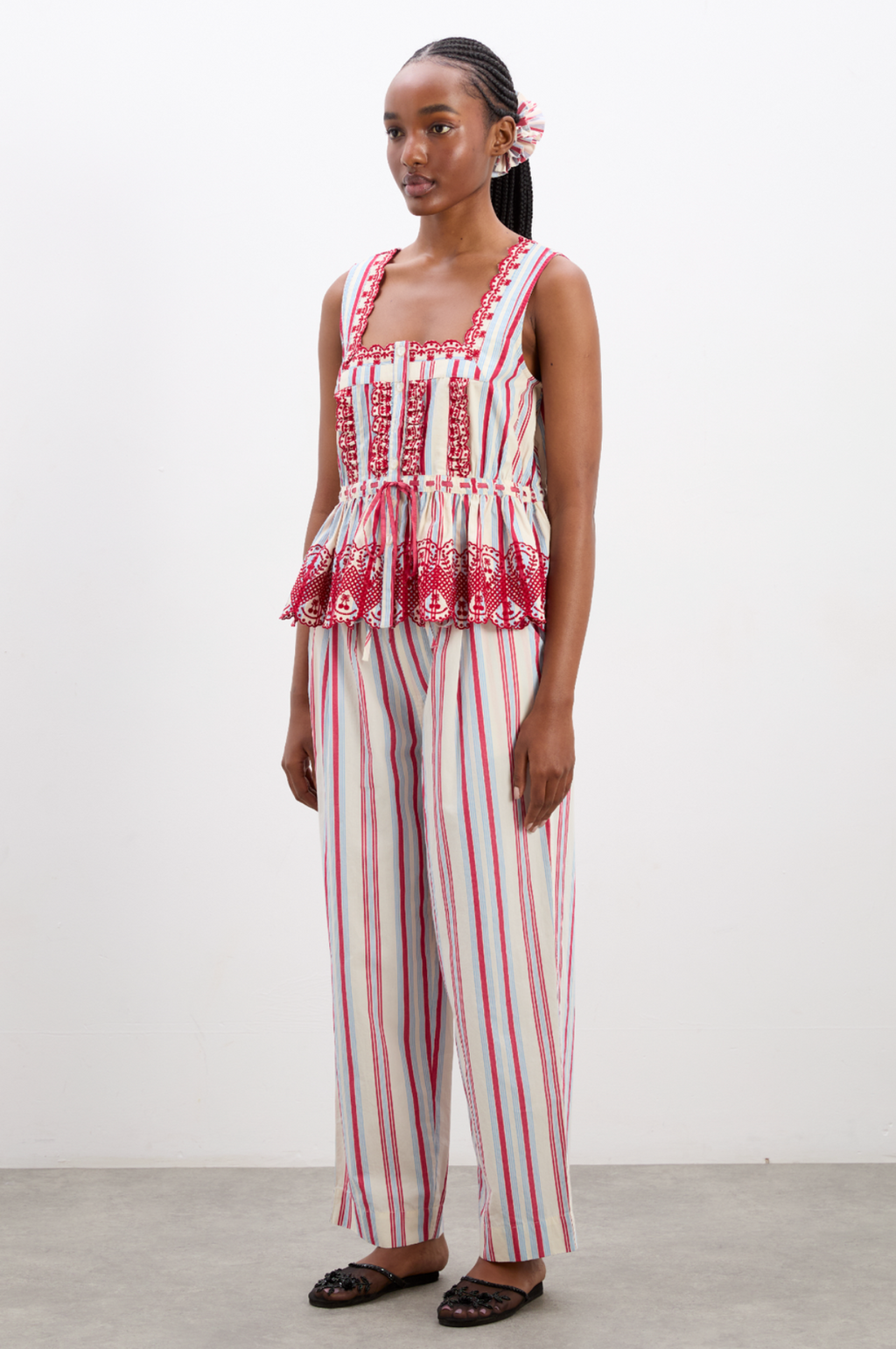 Amaya Blouse Butter Cherry Stripe Multi