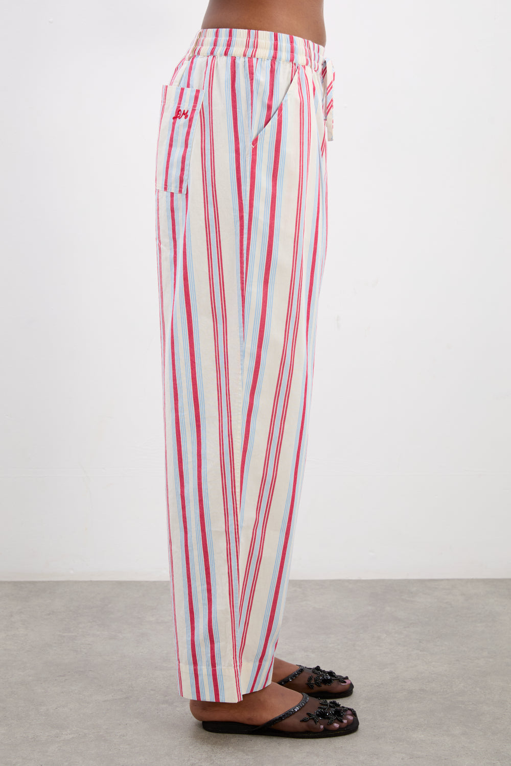 Georgia Trousers Butter Cherry Stripe Multi