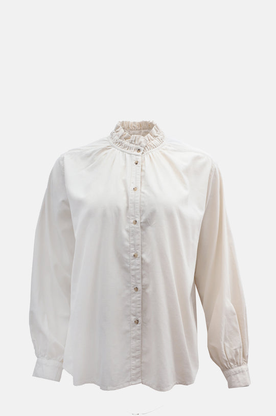 Soline Velvet Blouse Ecru
