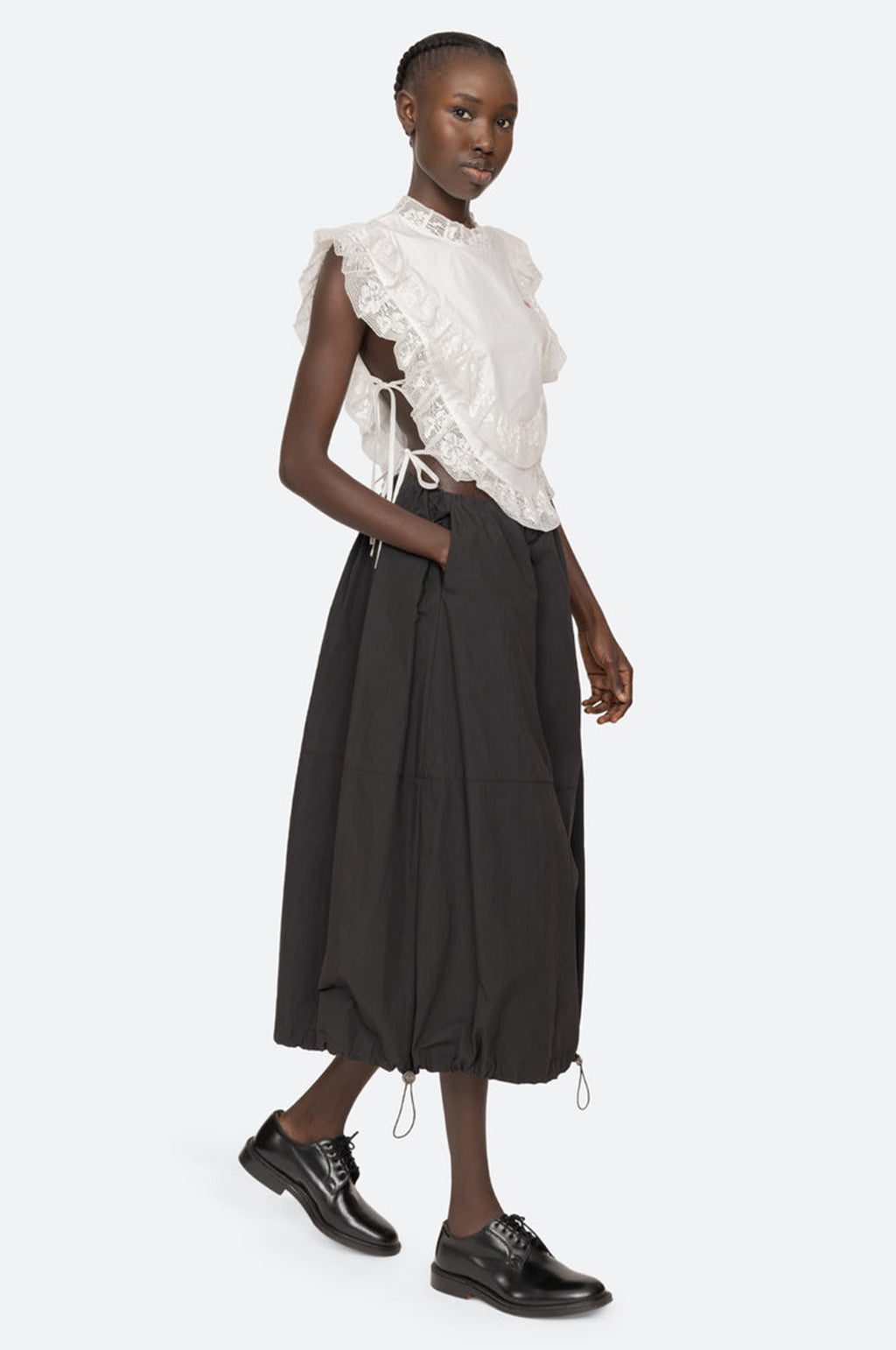 Abelene Solid Side Tie Tank Top White