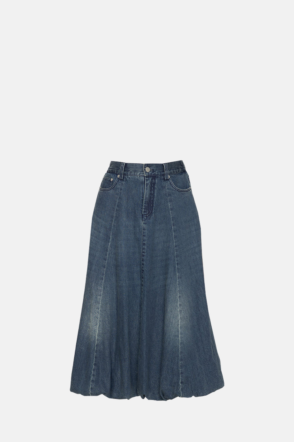 Sea New York Amari Denim Bubble Skirt Blue.