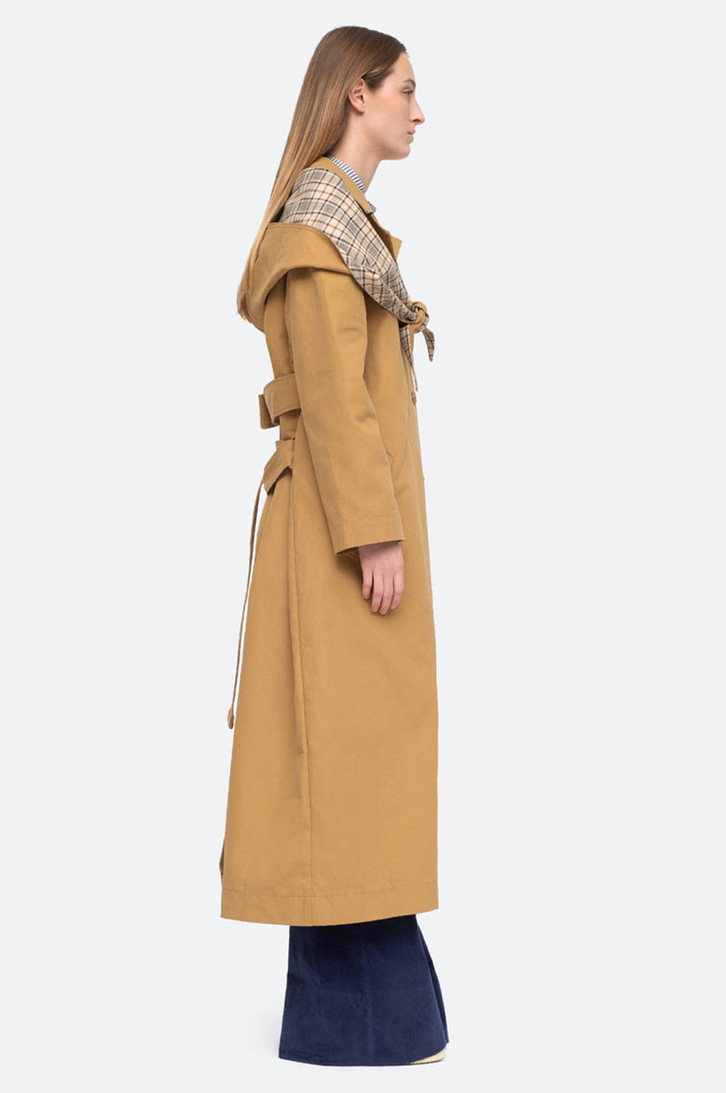 Beatriz Plaid Suiting L/Slv Belted Coat Multi