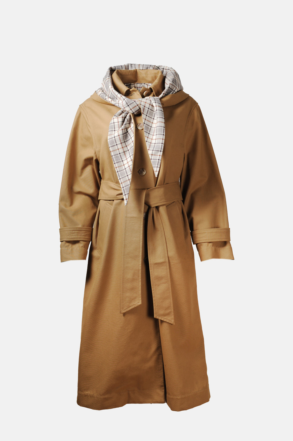 Sea New York Beatriz Plaid Suiting Long Sleeve Belted Coat Multi.