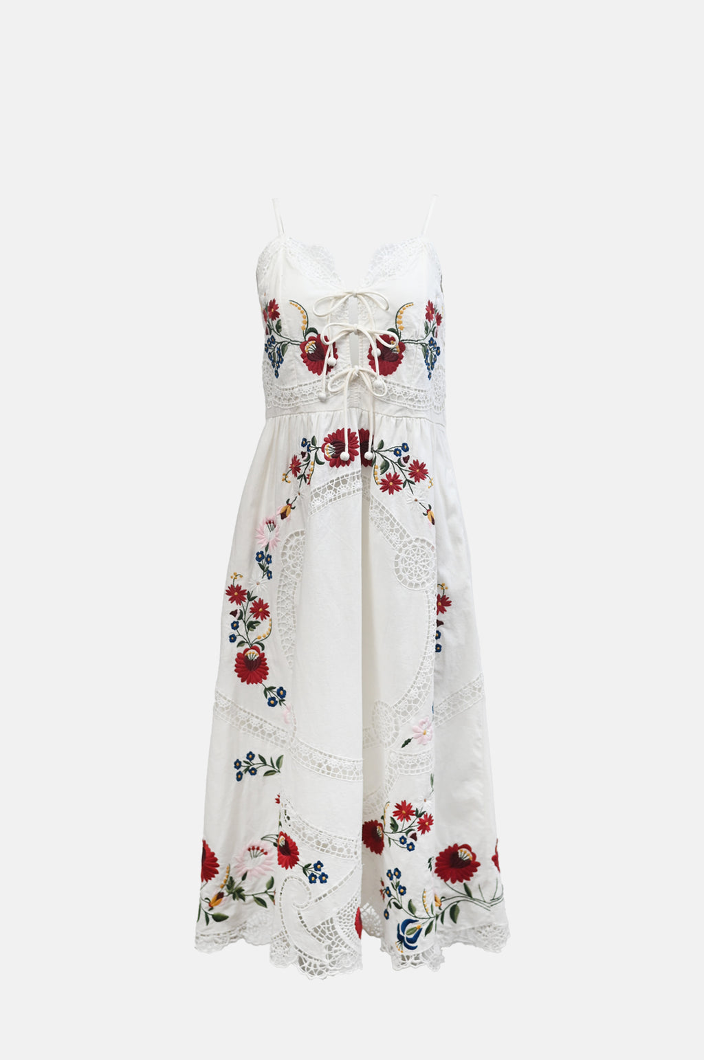 Sea New York Celia Embroidery Slip Dress Cream.