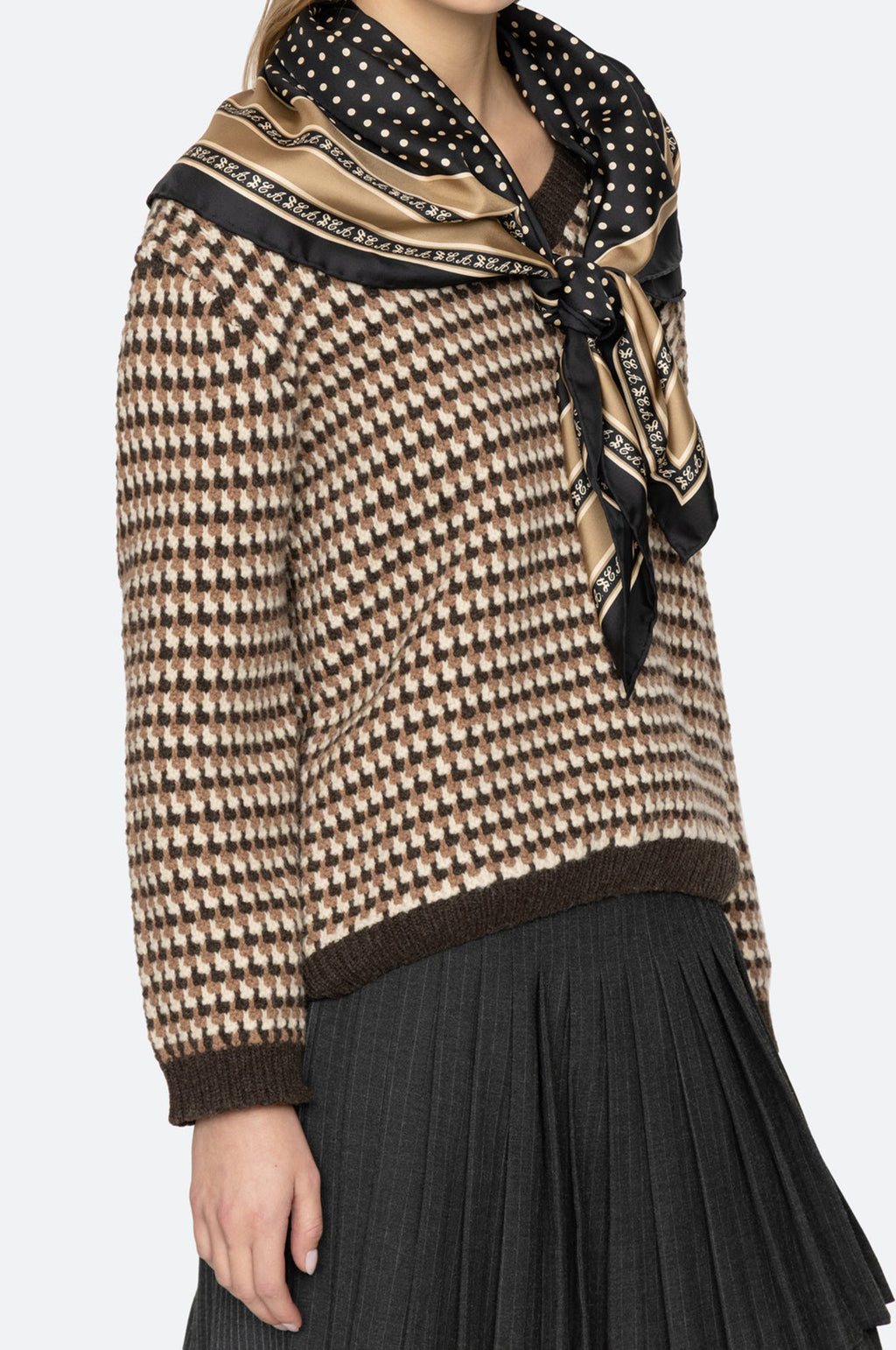 Declan V-Neck Sweater w/Scarf