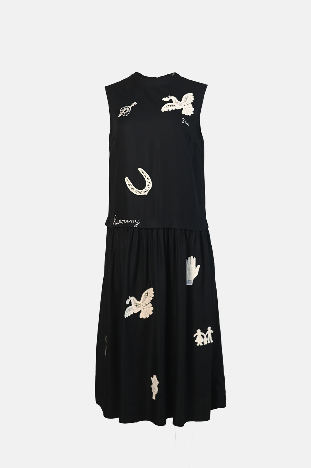 Sea New York Ellison Solid Tank Midi Dress Black.