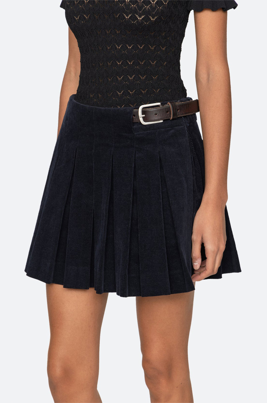 Garrett Corduroy Mini Skirt Navy