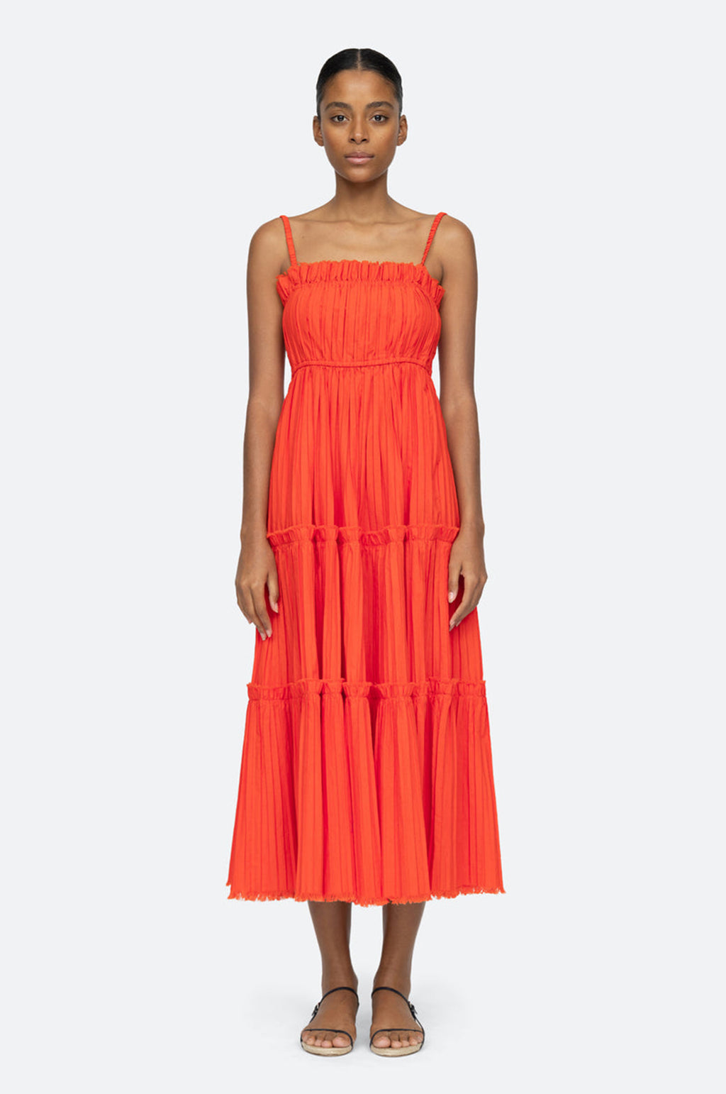 Greir Pleating Slip Dress Poppy