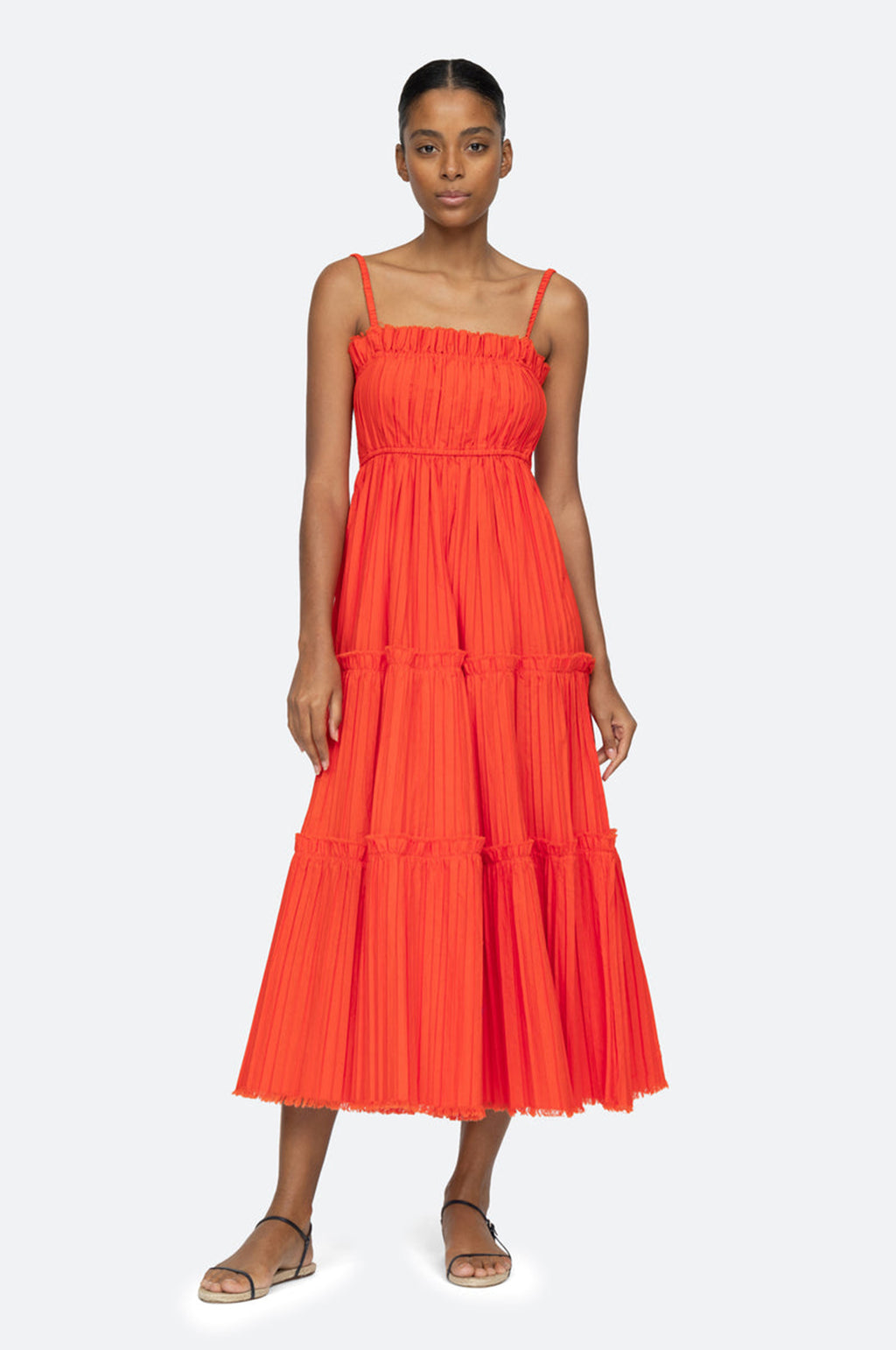 Greir Pleating Slip Dress Poppy