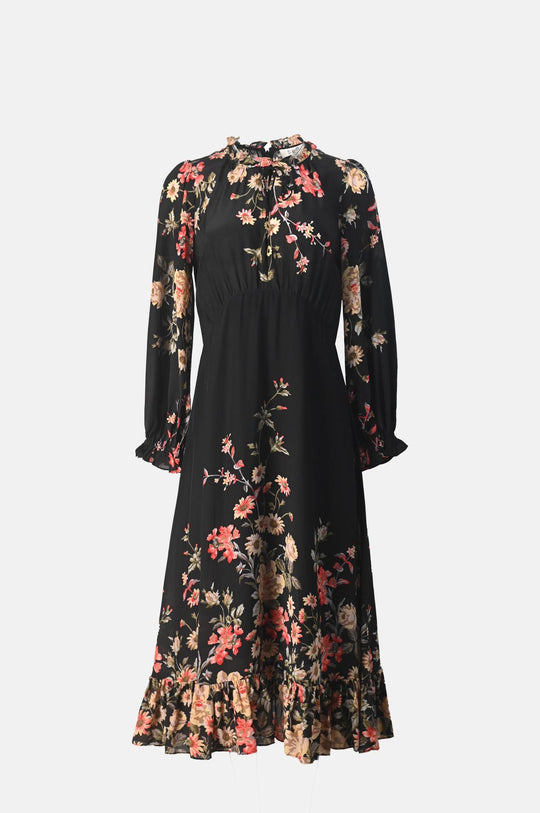 Jolie Print L/Slv Midi Dress Multi