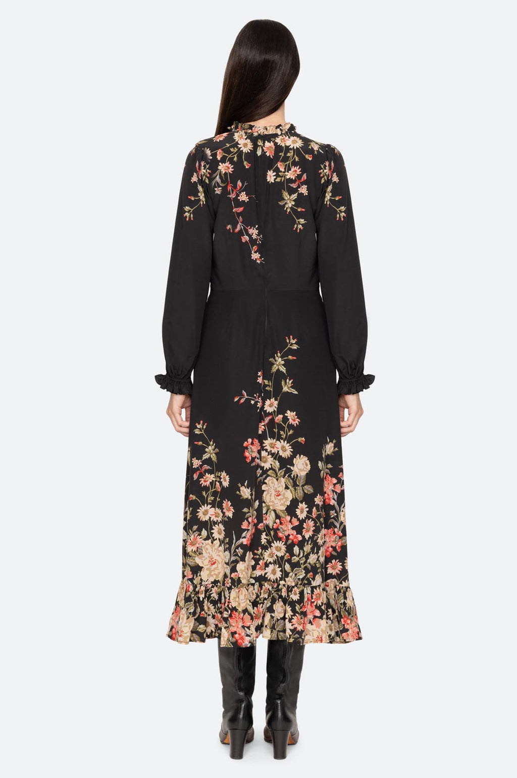 Jolie Print L/Slv Midi Dress Multi