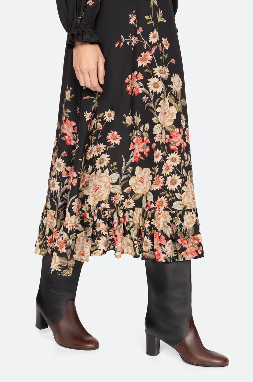 Jolie Print L/Slv Midi Dress Multi