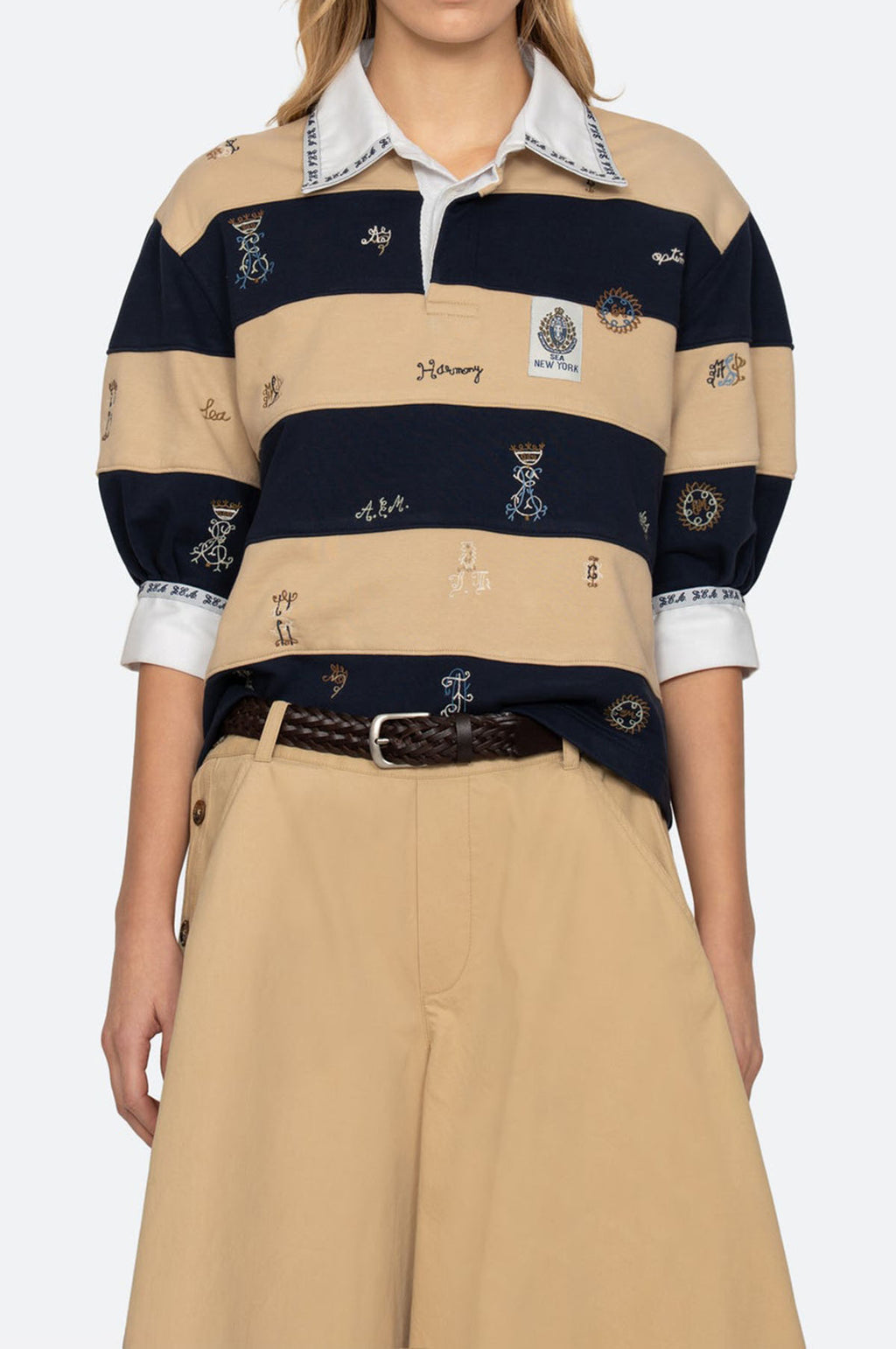 Juliet Emb S/Slv Rugby Top Multi