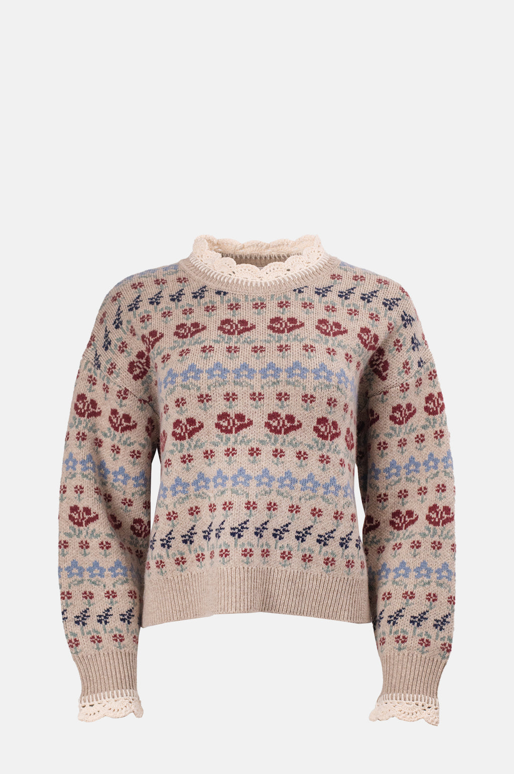 Sea New York Preston Knit Crew Neck Sweater Cream.