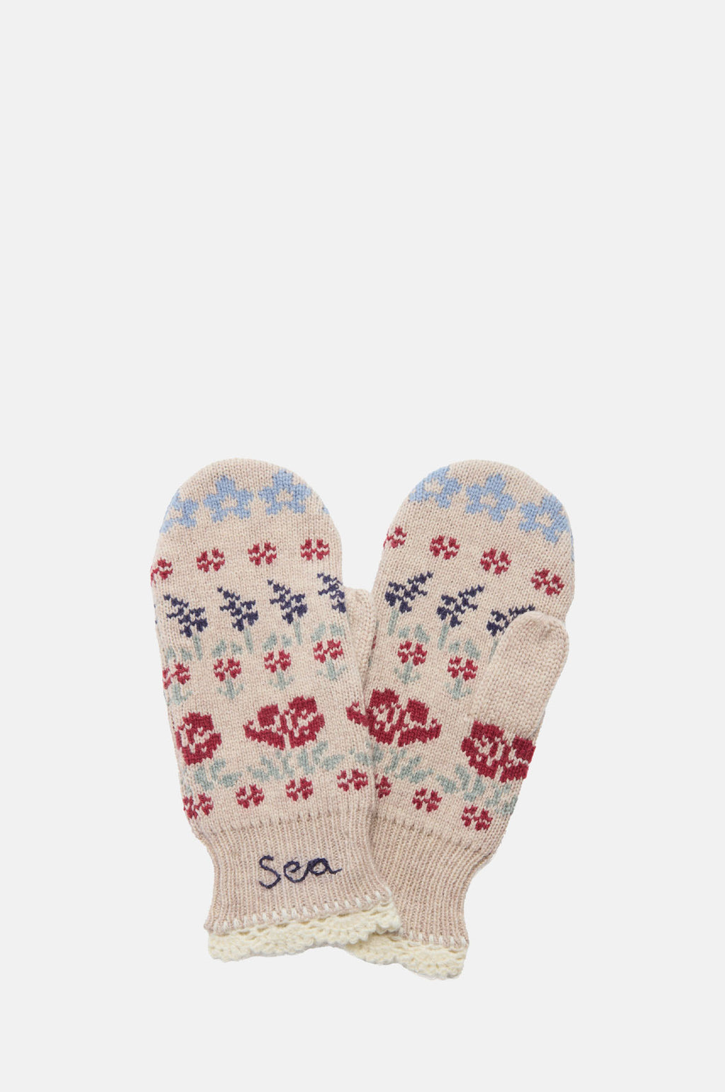 Sea New York Preston Knit Mittens Cream.