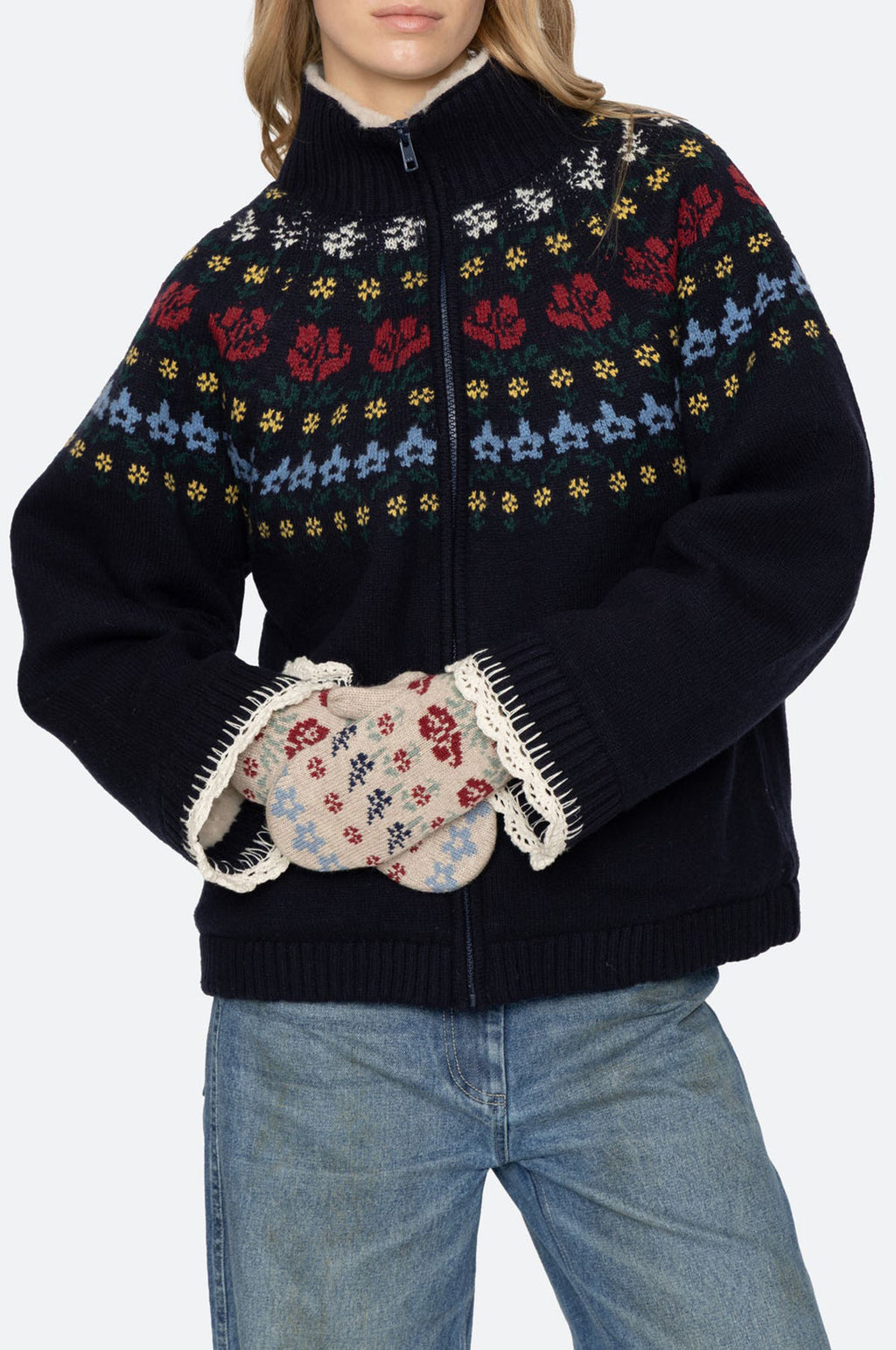 Preston Knit Mittens Cream