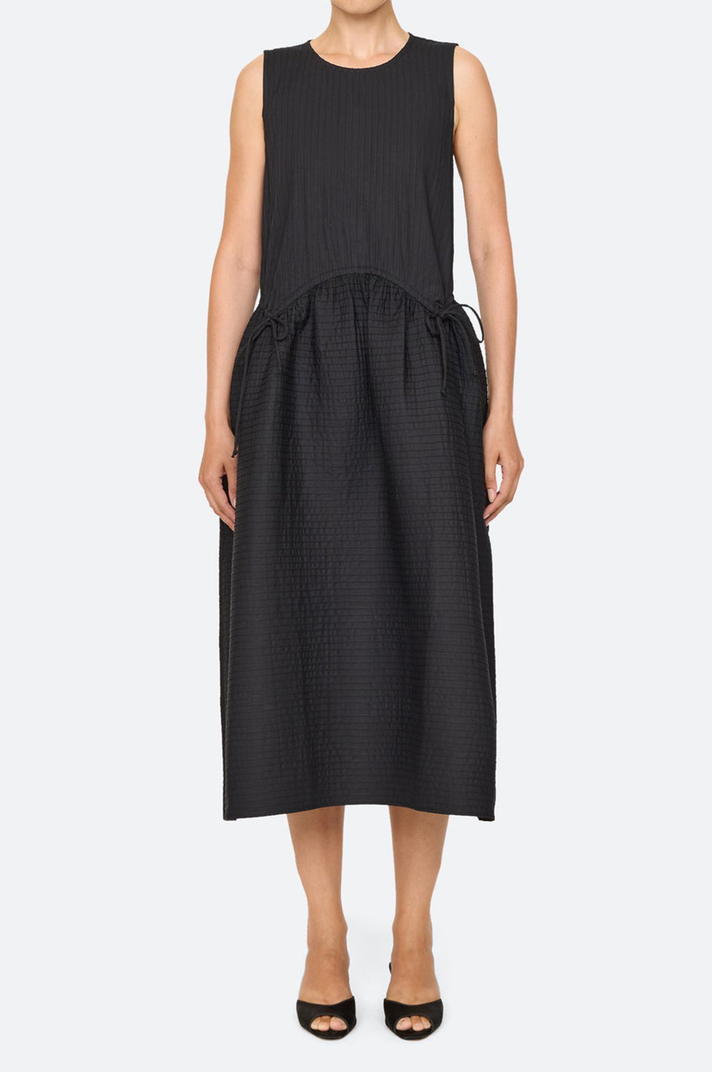 Roni Solid Slvless Dress Black
