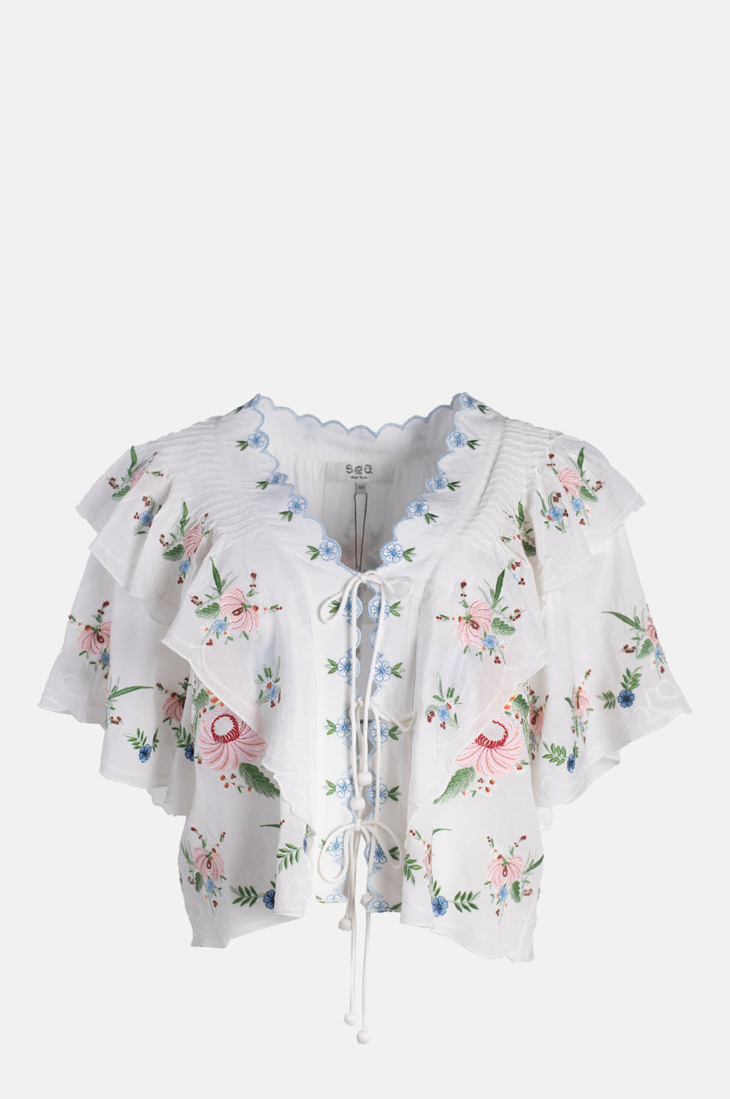 Sea New York Serafina Embroidery SSlv Top cream.